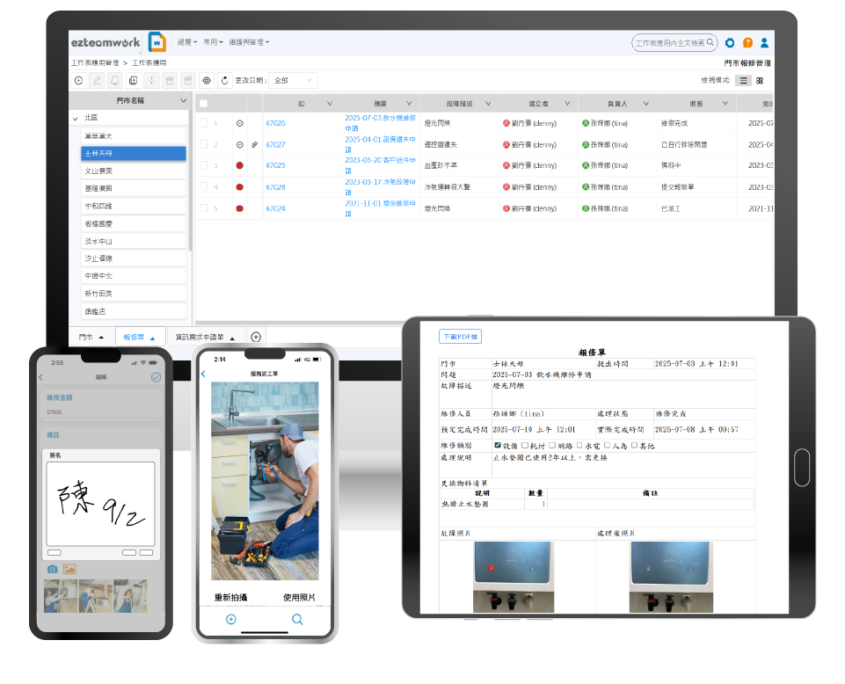 ezteamwork支援Web App，電腦平板手機多裝置